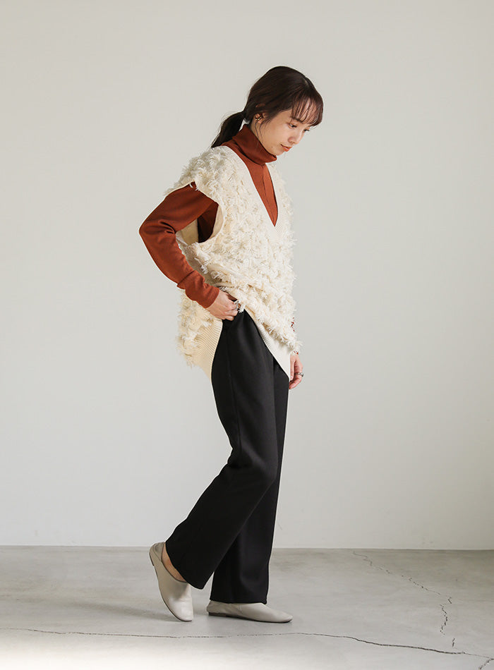 リラックスフレアニットパンツ【SALE】