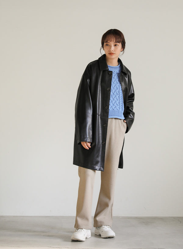 リラックスフレアニットパンツ【SALE】