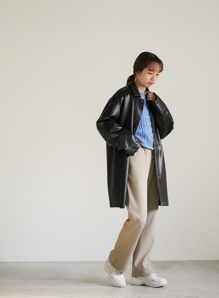 リラックスフレアニットパンツ【SALE】