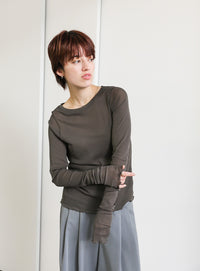 クルーネックリンキングメローシアープルオーバー【SALE】