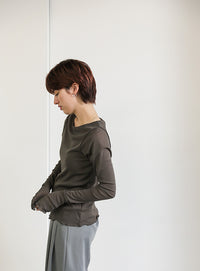 クルーネックリンキングメローシアープルオーバー【SALE】