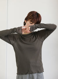 クルーネックリンキングメローシアープルオーバー【SALE】