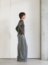 クルーネックリンキングメローシアープルオーバー【SALE】