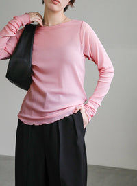 クルーネックリンキングメローシアープルオーバー【SALE】
