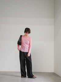 クルーネックリンキングメローシアープルオーバー【SALE】