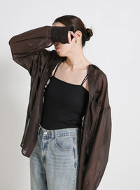 【サイズ展開あり】ダブルストラップカップ付きキャミソール