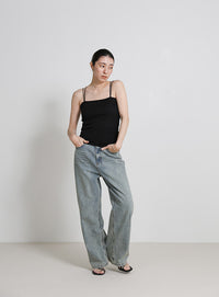 【サイズ展開あり】ダブルストラップカップ付きキャミソール