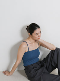 【サイズ展開あり】ダブルストラップカップ付きキャミソール