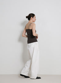 【サイズ展開あり】ダブルストラップカップ付きキャミソール