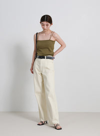 【サイズ展開あり】ダブルストラップカップ付きキャミソール