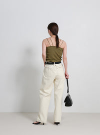 【サイズ展開あり】ダブルストラップカップ付きキャミソール