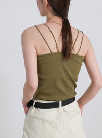 【サイズ展開あり】ダブルストラップカップ付きキャミソール