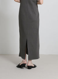 【3サイズ展開】ダブルストラップカップ付きリブキャミワンピース