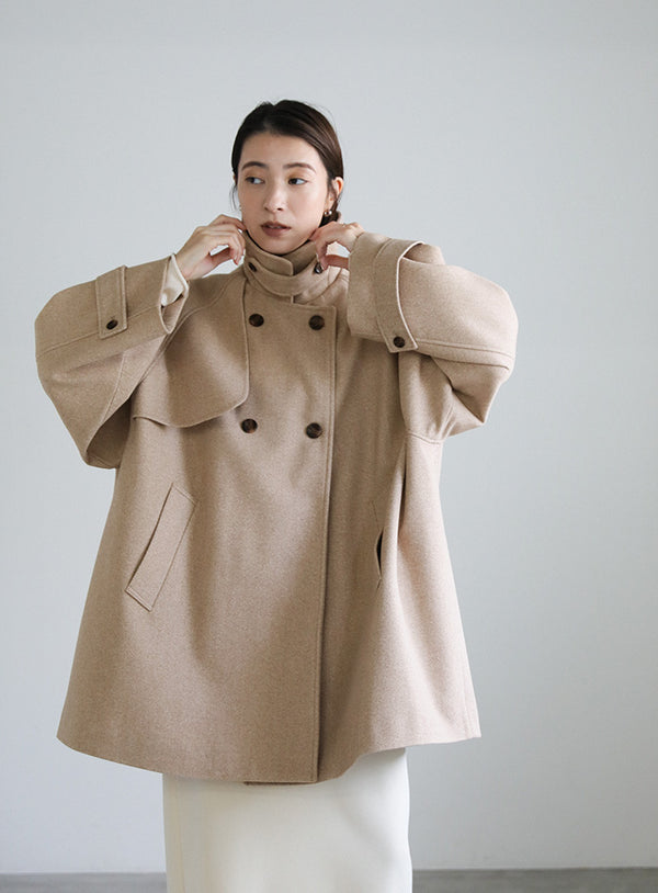 2WAYネックラグランスリーブAラインコート