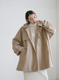 2WAYネックラグランスリーブAラインコート