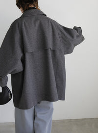 2WAYネックラグランスリーブAラインコート