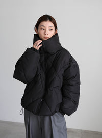 ハイネックダイヤキルトショートダウン