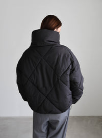 ハイネックダイヤキルトショートダウン