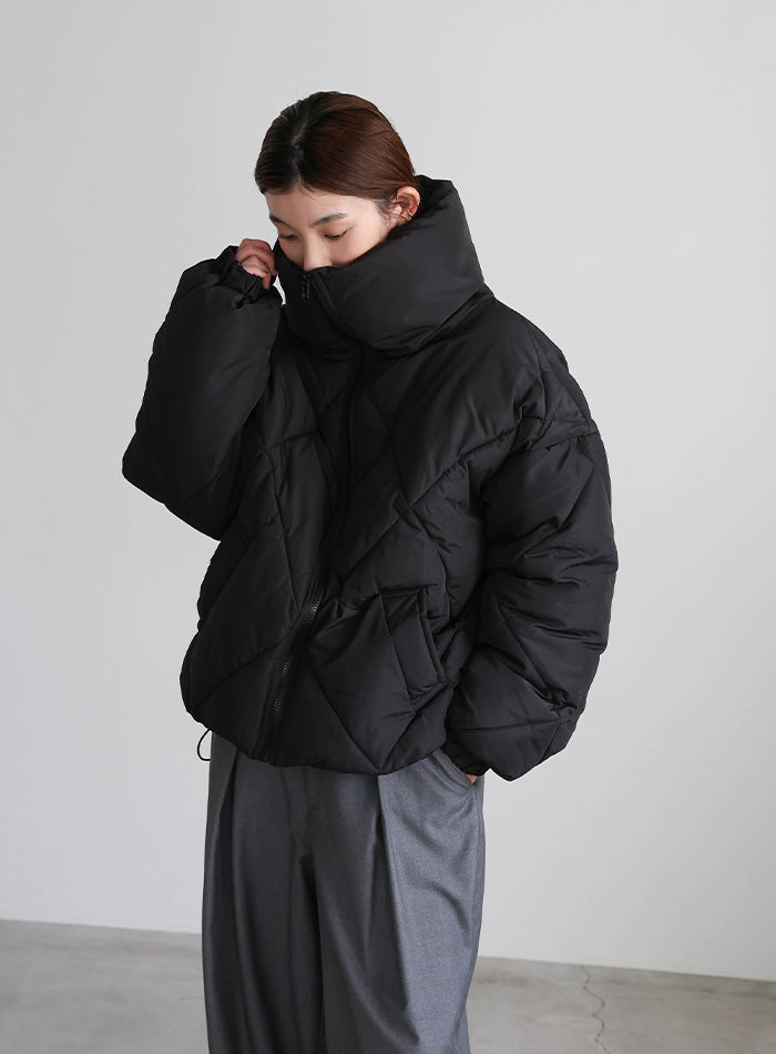 ハイネックダイヤキルトショートダウン