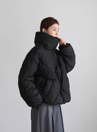 ハイネックダイヤキルトショートダウン