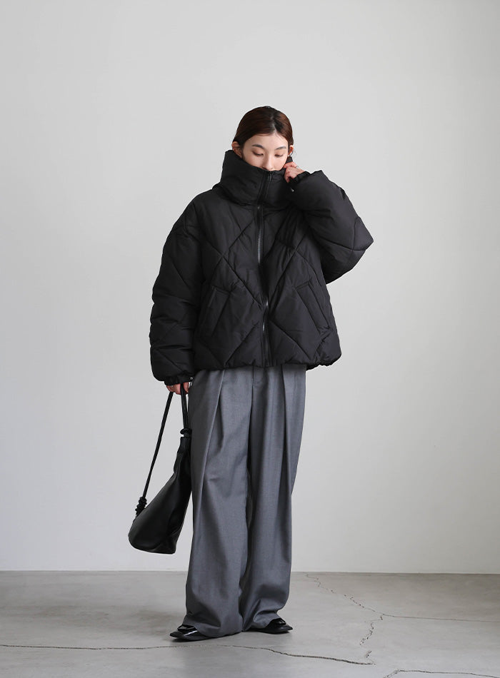 ハイネックダイヤキルトショートダウン