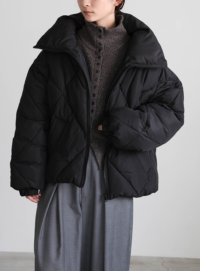 ハイネックダイヤキルトショートダウン