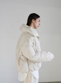 ハイネックダイヤキルトショートダウン