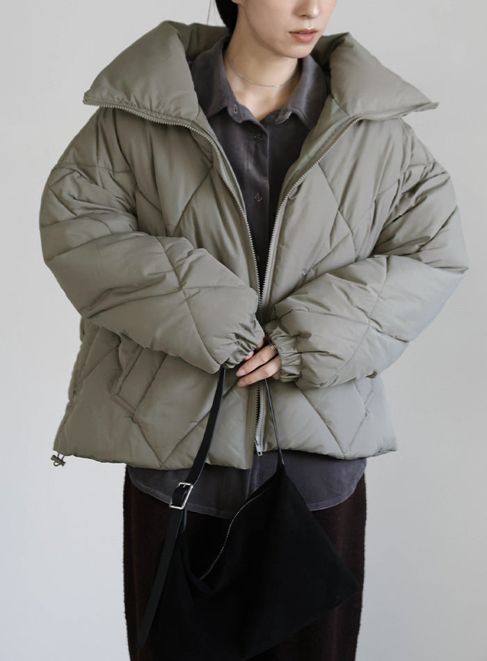 ハイネックダイヤキルトショートダウン