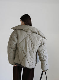 ハイネックダイヤキルトショートダウン