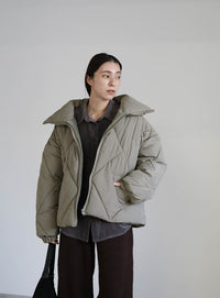 ハイネックダイヤキルトショートダウン