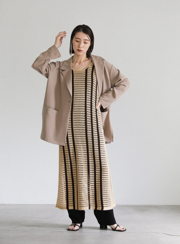 メッシュ編みニットキャミワンピース【SALE】