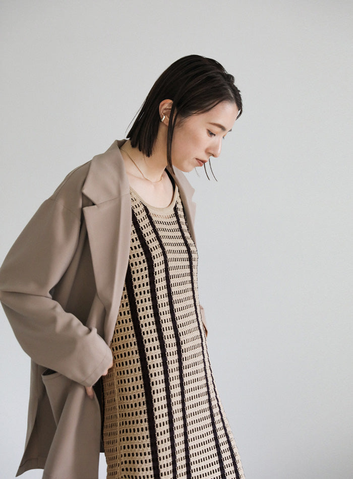メッシュ編みニットキャミワンピース【SALE】