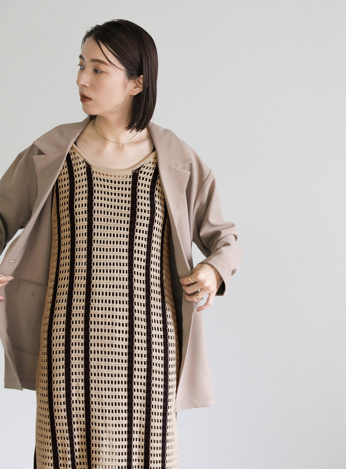 メッシュ編みニットキャミワンピース【SALE】