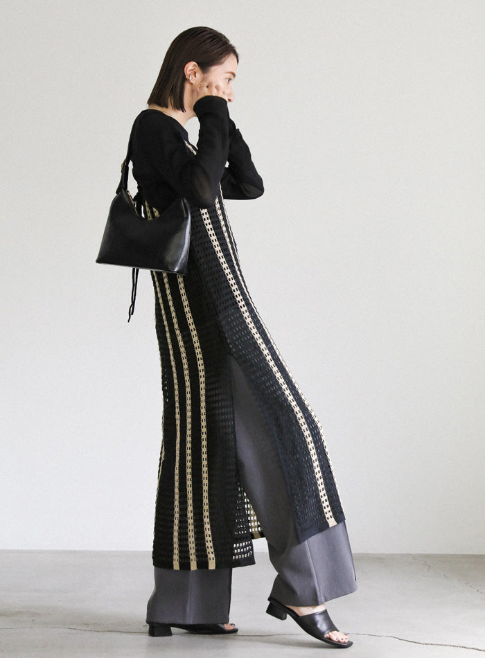 メッシュ編みニットキャミワンピース【SALE】