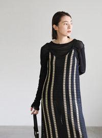 メッシュ編みニットキャミワンピース【SALE】