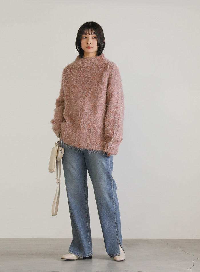 プチハイネックシャギーニット【SALE】