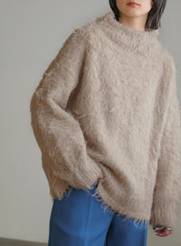 プチハイネックシャギーニット【SALE】