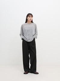 フェイクレザースライドシューズ
