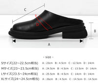 フェイクレザースライドシューズ