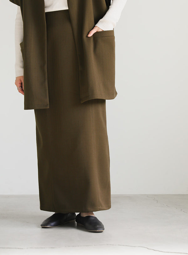 ヘリンボーンバックスリットタイトスカート【SALE】