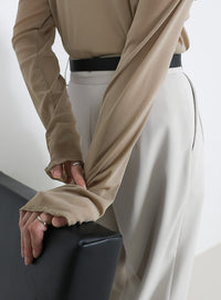 クルーネックシアープルオーバー