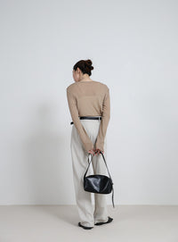 クルーネックシアープルオーバー