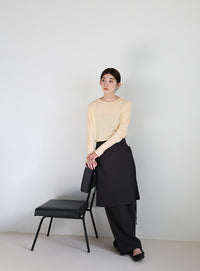 クルーネックシアープルオーバー