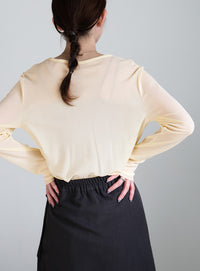 クルーネックシアープルオーバー