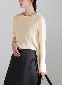 クルーネックシアープルオーバー