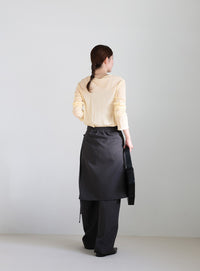 クルーネックシアープルオーバー