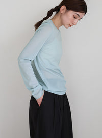 クルーネックシアープルオーバー