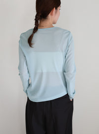 クルーネックシアープルオーバー