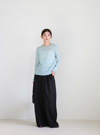 クルーネックシアープルオーバー