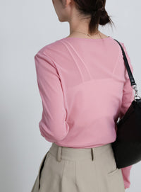 クルーネックシアープルオーバー